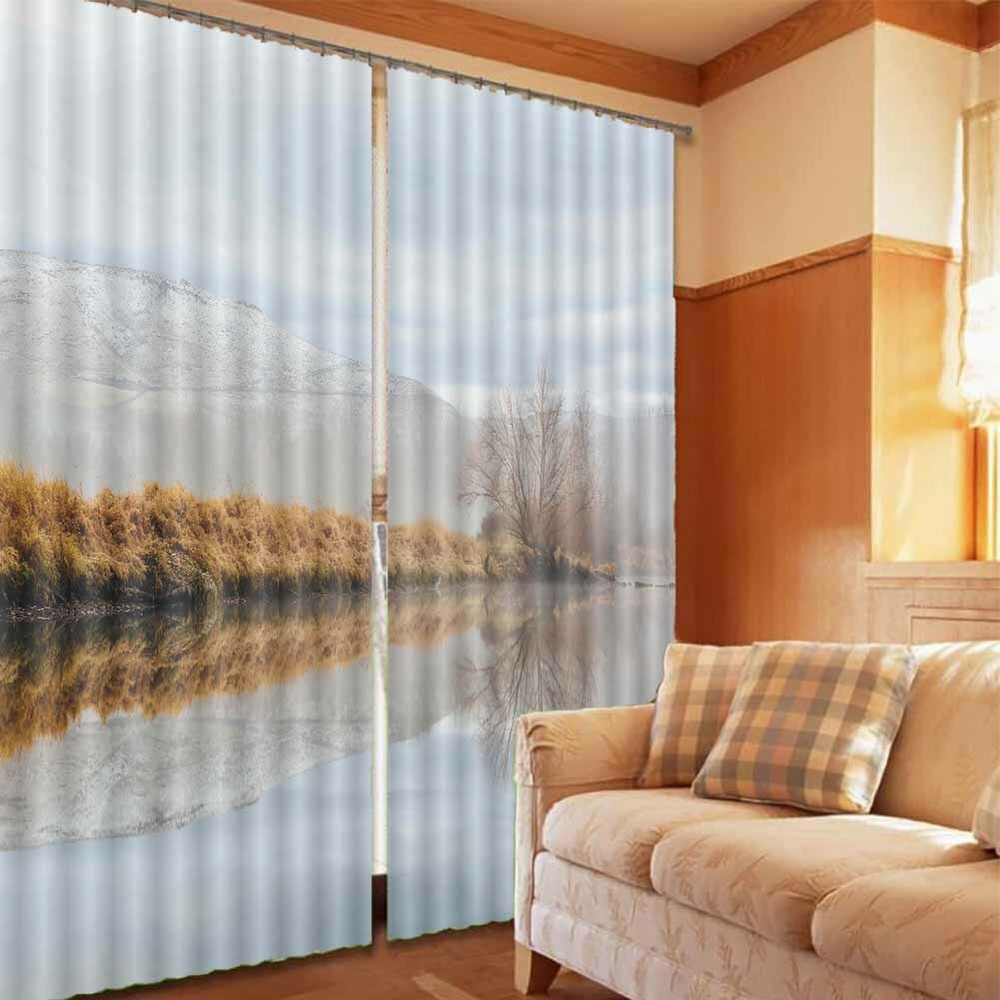 Basic Progress Weakened 3D Curtain Blockout Photo Printing Curtains Drape Fabric