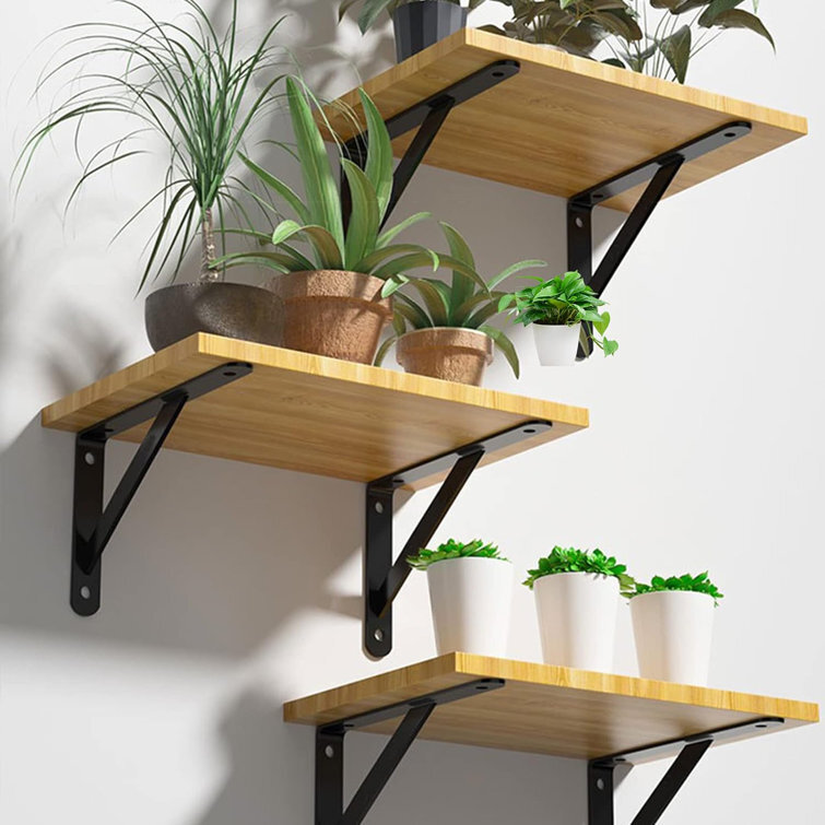 ColourTree 12 Piece Heavy Duty Floating Metal Wall L-Shaped Shelf Brackets gallery