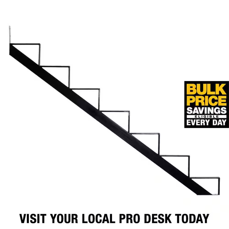 7-Steps Steel Stair Stringer Black 7-1/2 In. X 10-1/4 In. (Includes 1 Stair Stri gallery