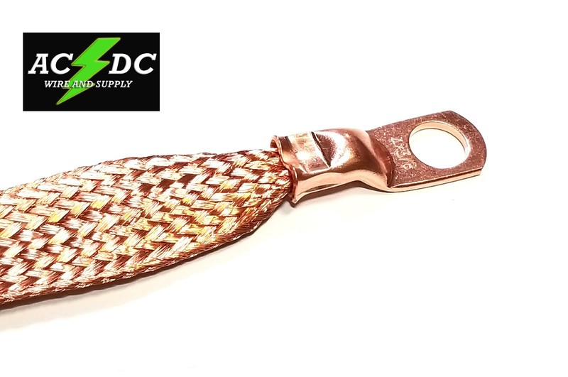 Bare Copper Earth Ground Strap with Terminals ,CAR, TRUCK, RV, CARTS gallery