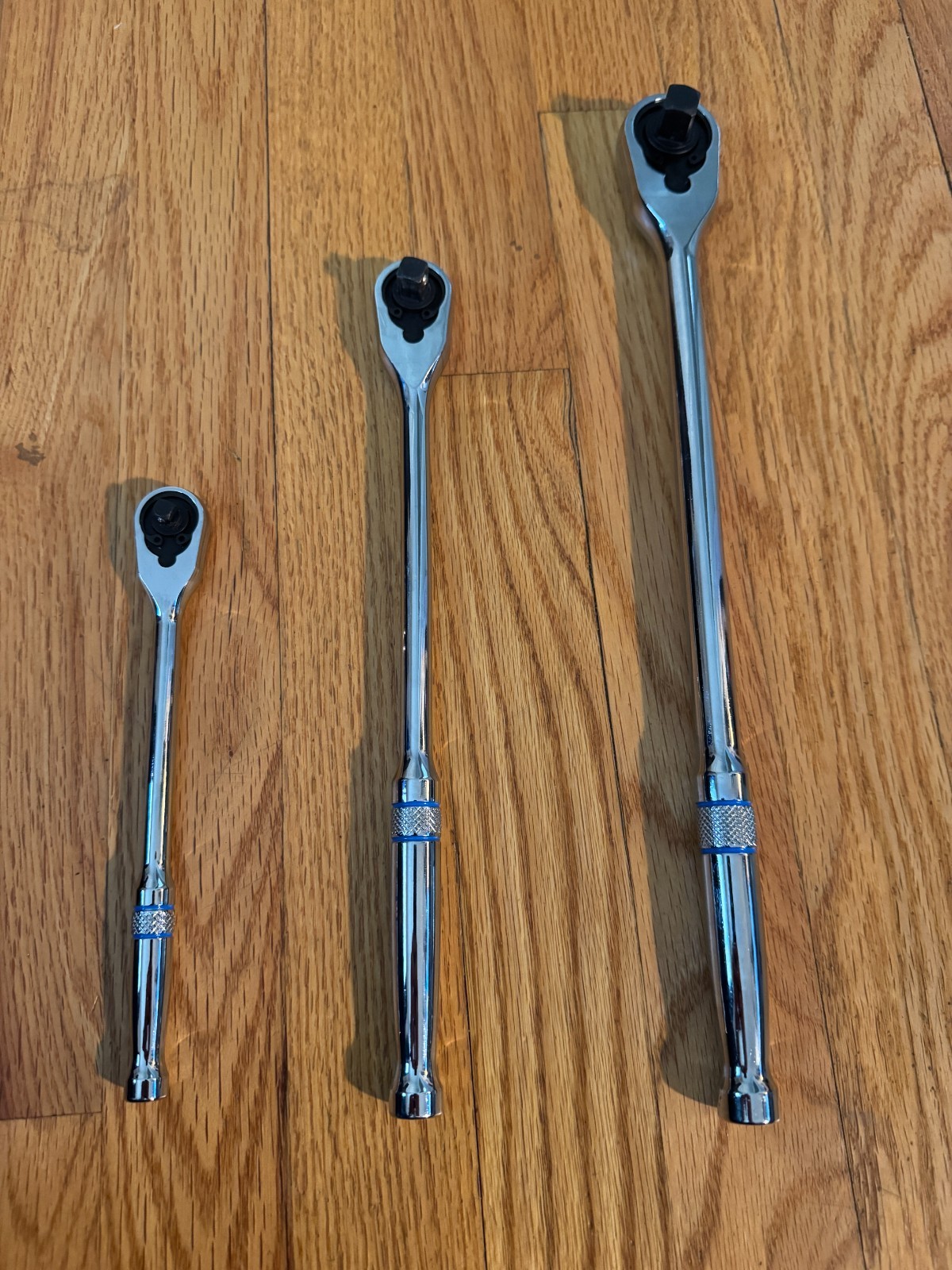DURATECH 3-Piece Extra Long Drive Ratchet Handle, 1/4", 3/8", 1/2" 90-Tooth gallery