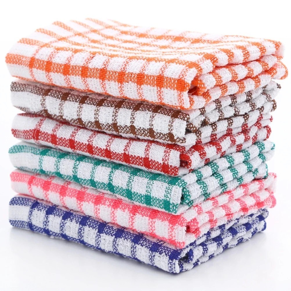 6PCS Cotton Kitchen Tea Towels Absorbent Lint-Free Dish Cleaning Cloth Set gallery