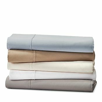 Hudson Park Collection 825 TC Supima Cotton Flat Sateen Sheet - QUEEN - Tan gallery