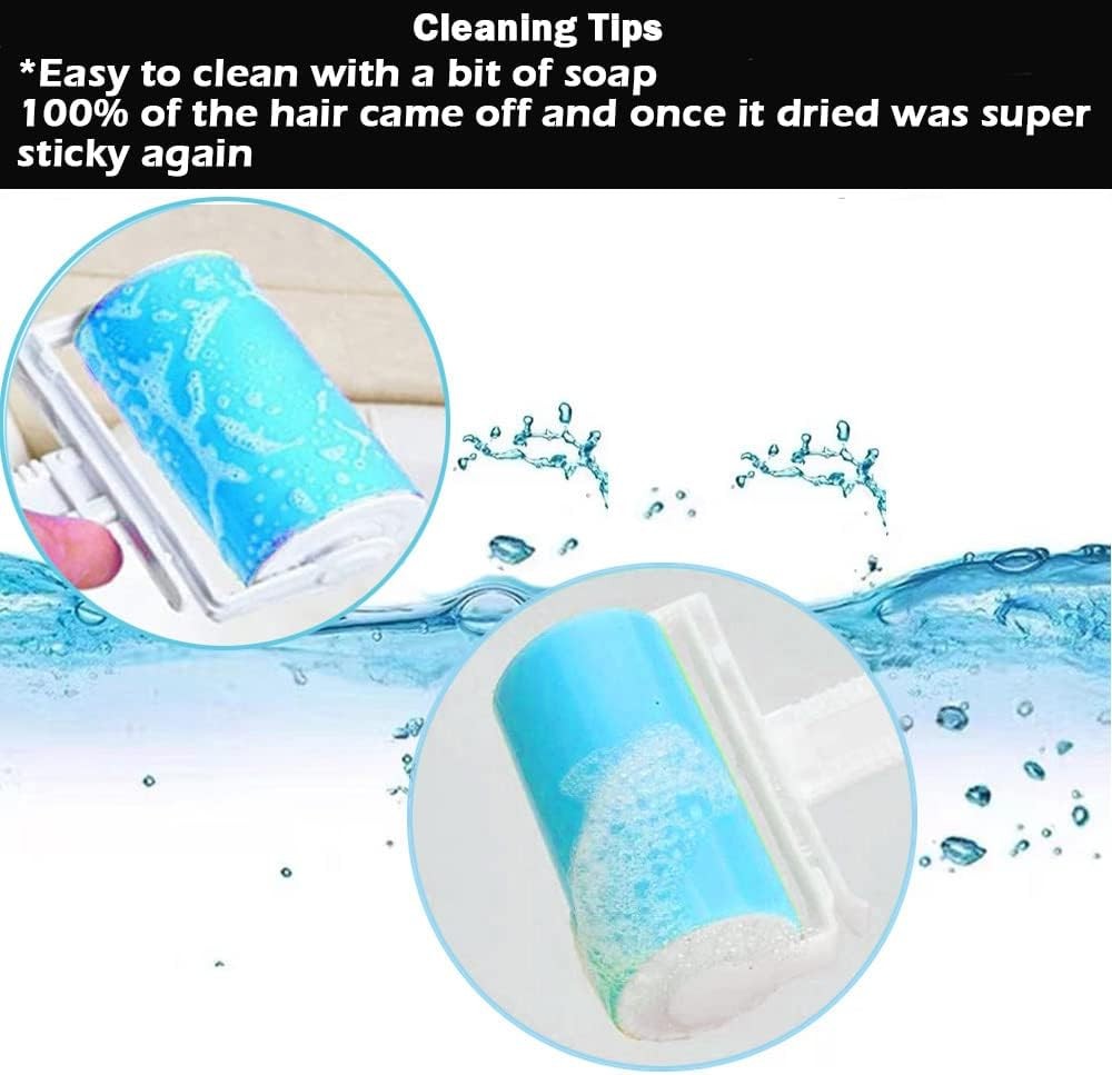Sticky Lint Roller 3 Pack, Reusable Washable Pet Hair 1M-2S, Blue gallery