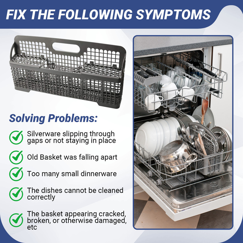 Dishwasher Silverware Basket WP8562043 Replacement for Whirlpool 8531233 gallery