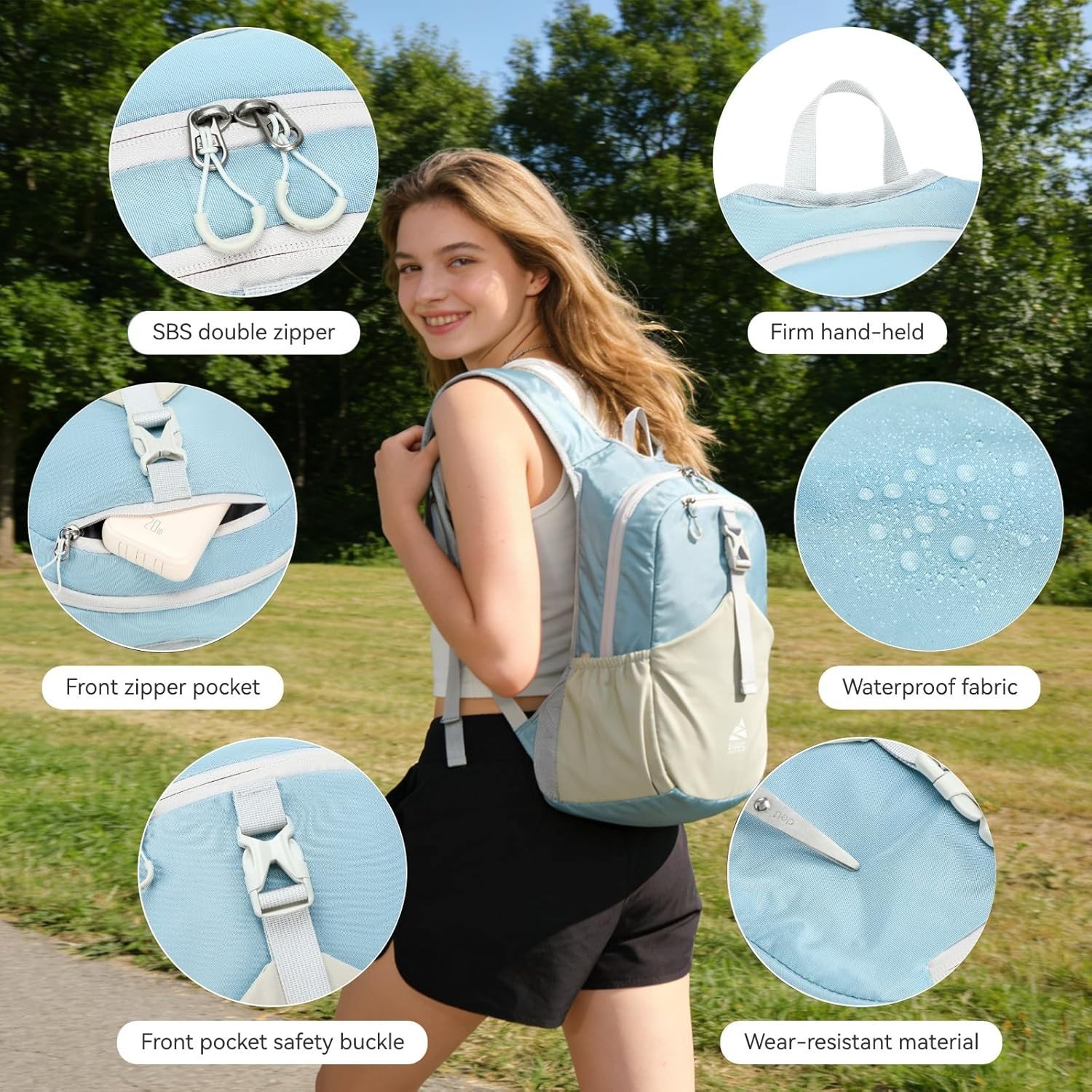 15L Small Hiking Backpack for Women Men Lightweight Packable Backpack Foldabl... 4