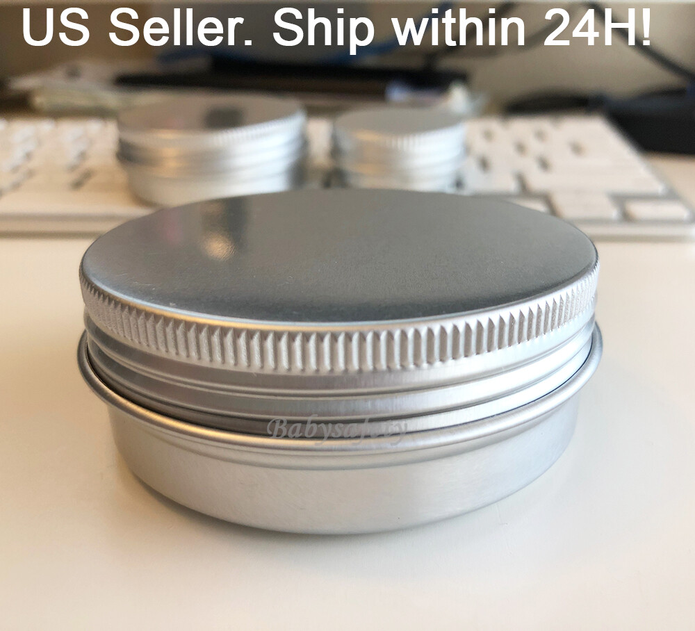 24PCS/ 1oz Silver Aluminum Round Lip Metal Tin Storage Jar Balm Container & Lid gallery