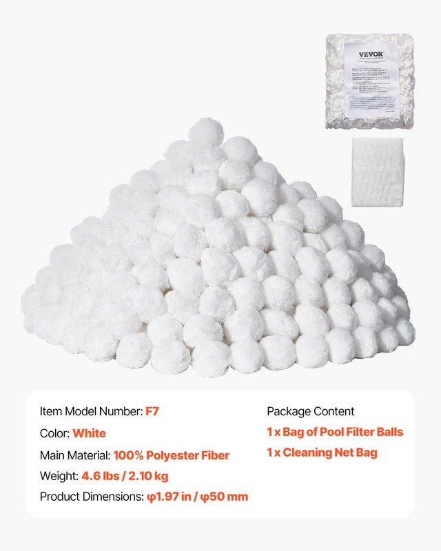 VEVOR Pool Filter Balls for Sand Filter Pump 4.6 lbs Reusable for Swimming Pool gallery