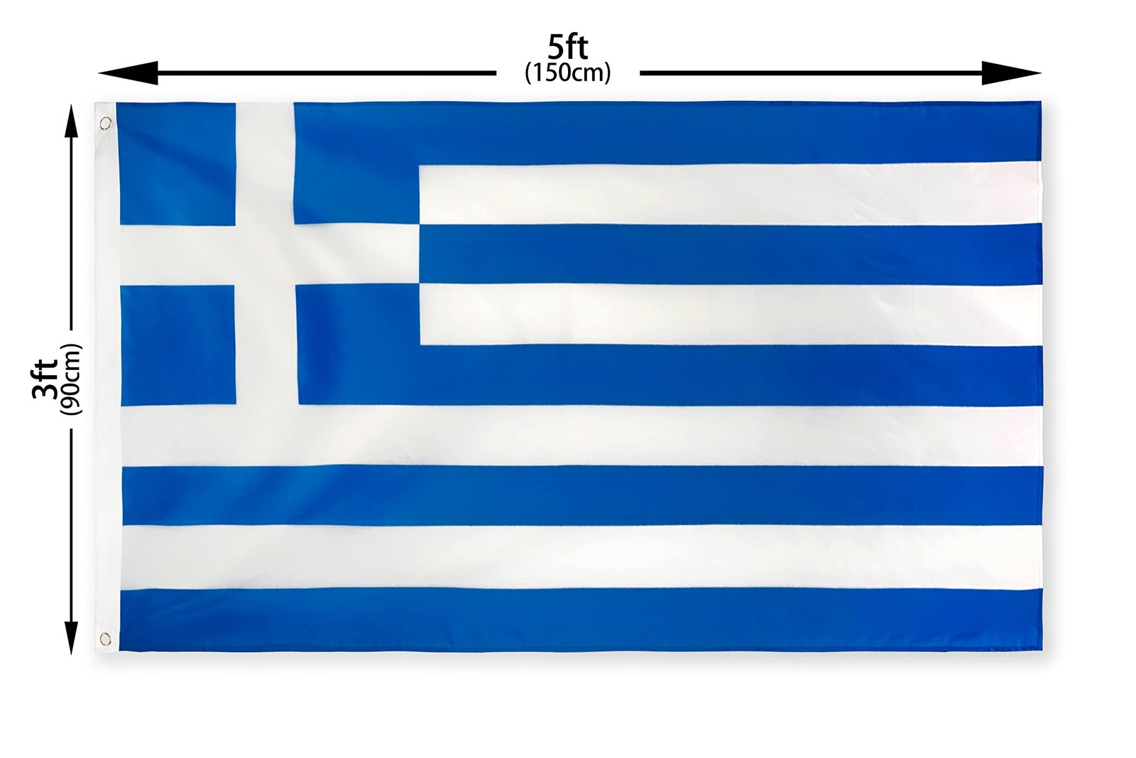 Greek Flag 3x5 Feet Thick Polyester Fade Resistant Brass Grommets Canvas Header gallery