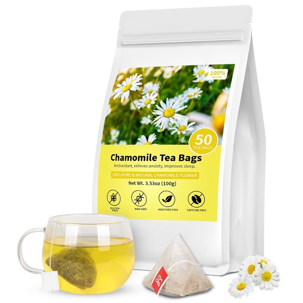 Chamomile Tea Bags, 100% Pure Natural Chamomile Flower Herbal Tea for gallery