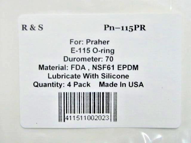4 Praher E-115, E115 O-Rings / R&S 115PR / FDA NSF61 EPDM Material gallery