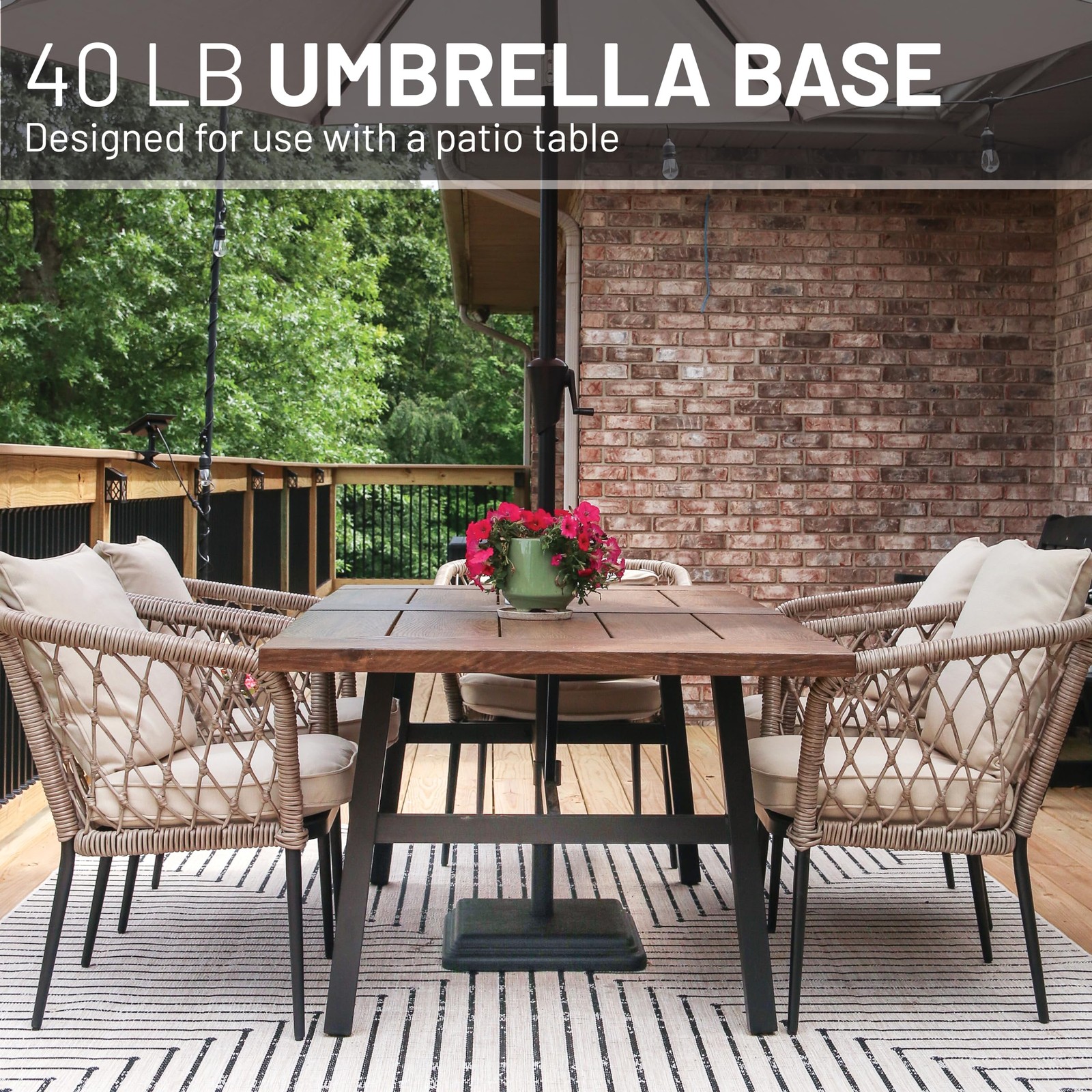 US Weight 40 Pound Umbrella Base - Weighted For Use With Black gallery