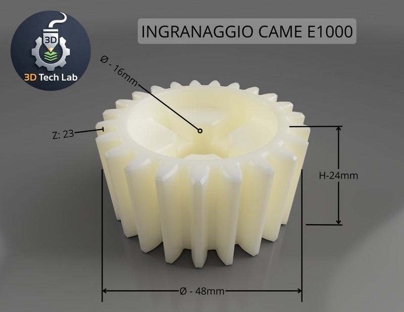 CAME E1000 Gear Compatible Replacement Nylon PA6 3D Printed gallery