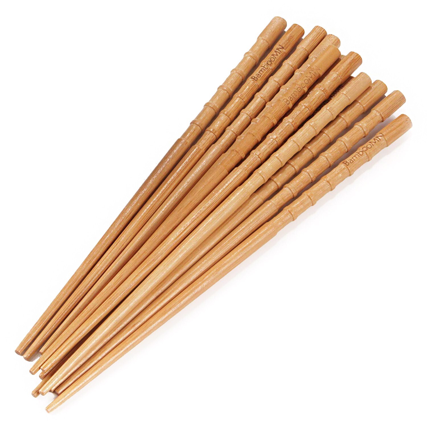 BambooMN Premium Reusable Japanese Bamboo Chopsticks, Knobby 9 inch gallery