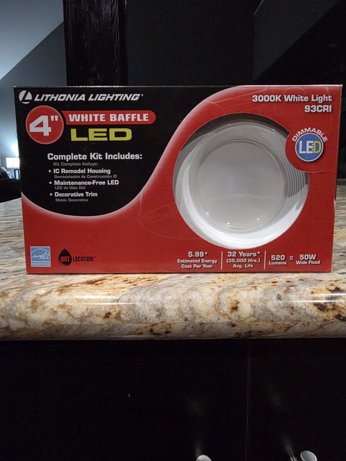 LITHONIA LIGHTING 4” White Recessed Gimbal Integrated LED Kit Can Light NEW NOS gallery