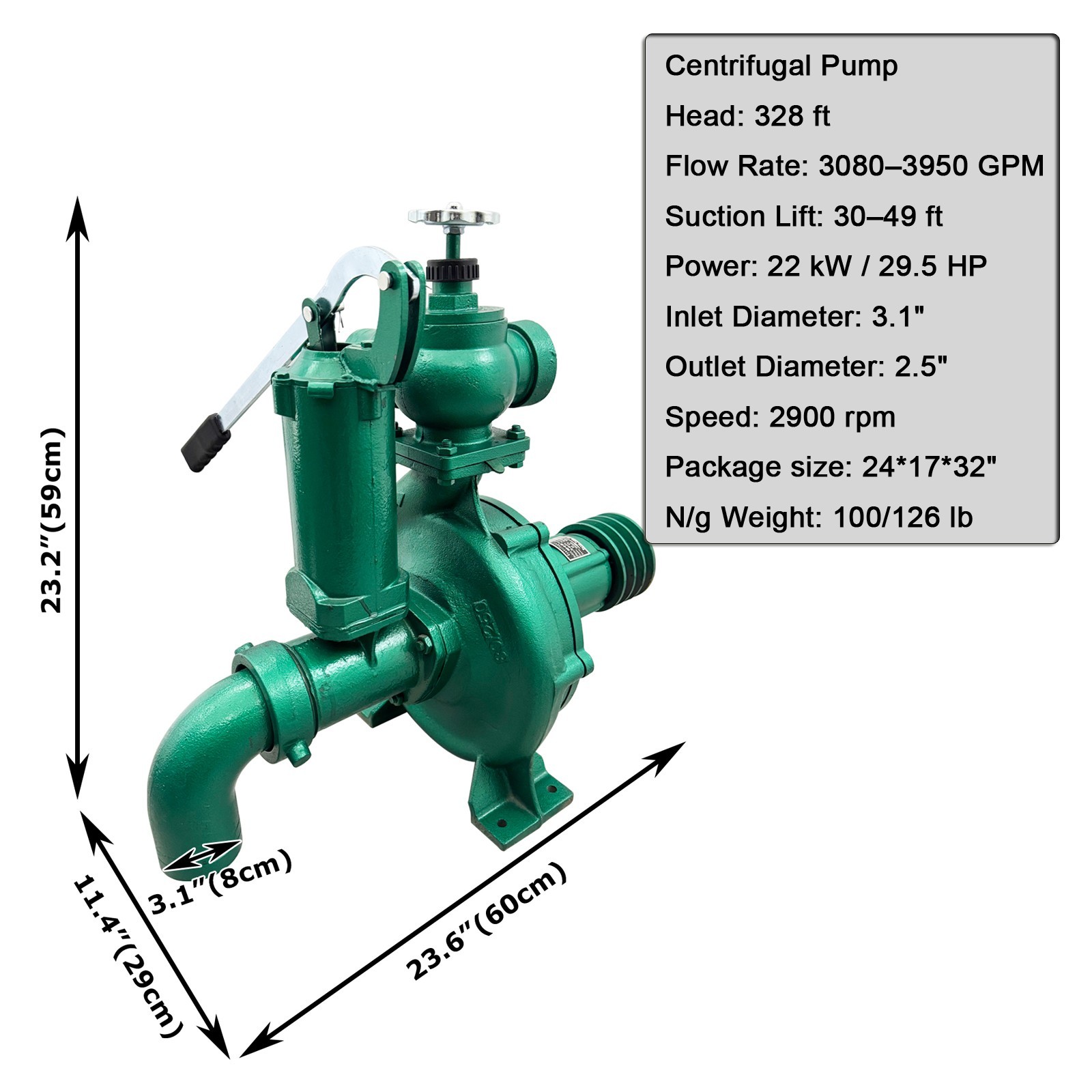 High-Head Agricultural Irrigation Pump (3", 100m Head, 70-90m³/h, 2900 rpm) gallery
