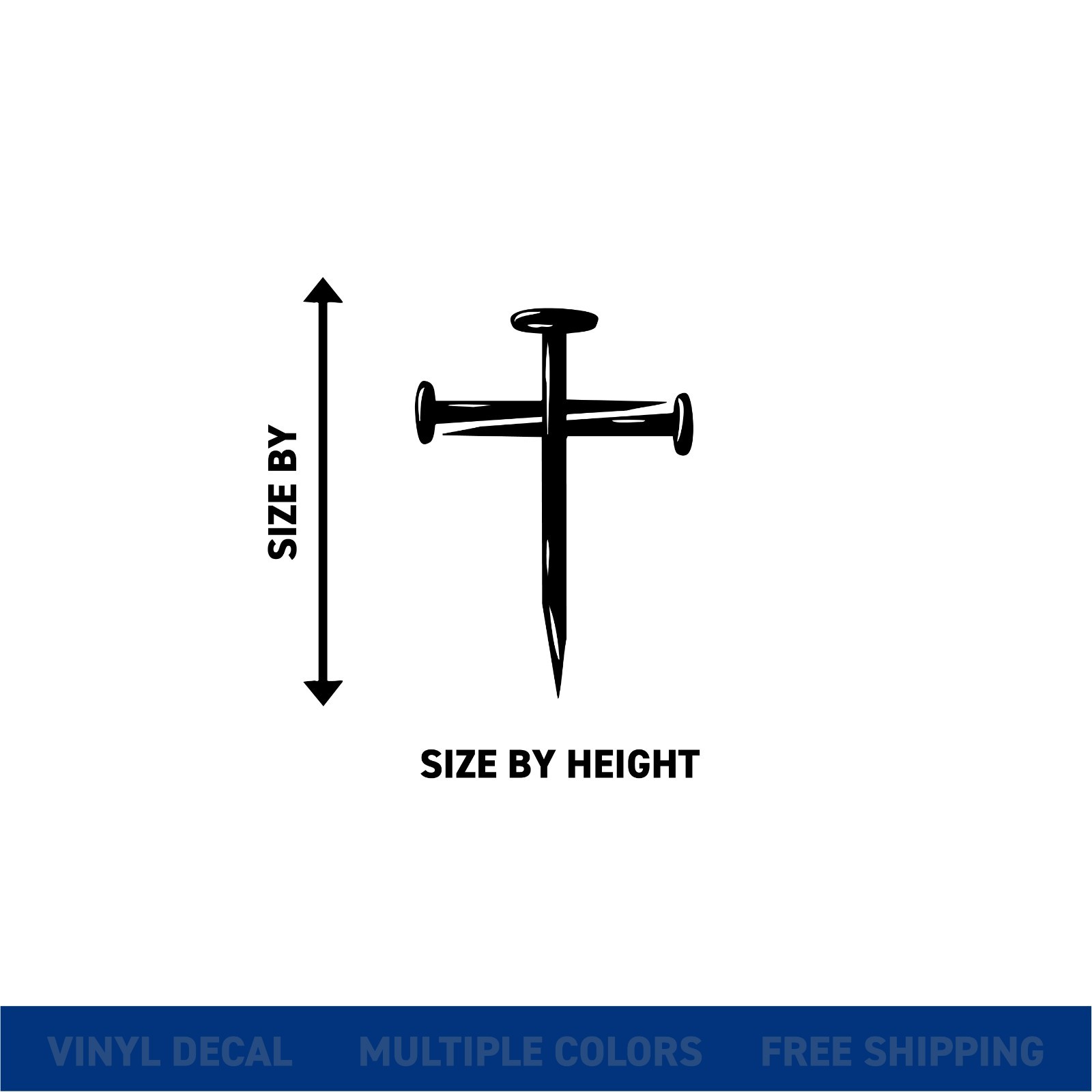 † Christian Cross Nails – Faith Symbol Car Vinyl Decal Sticker | Weatherproof gallery