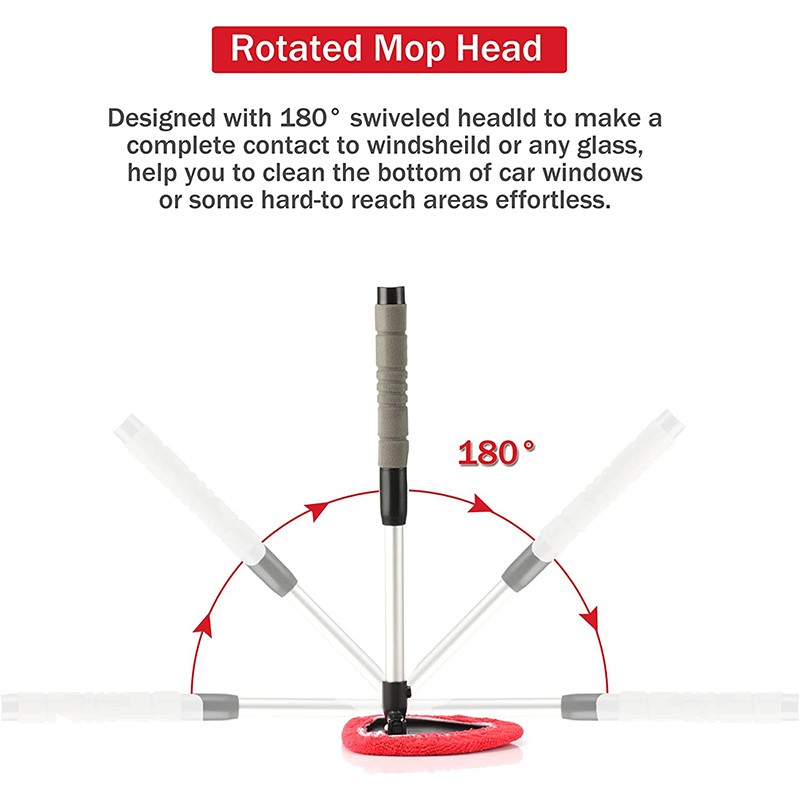 Auto Windshield Cleaning Tool Window Cleaner Brush Glass Wiper Extendable Handle gallery
