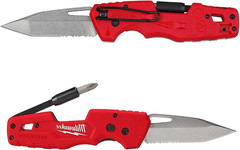 Milwaukee FASTBACK Folding Utility Knife W/Blade Multifunctionality, Red-Black