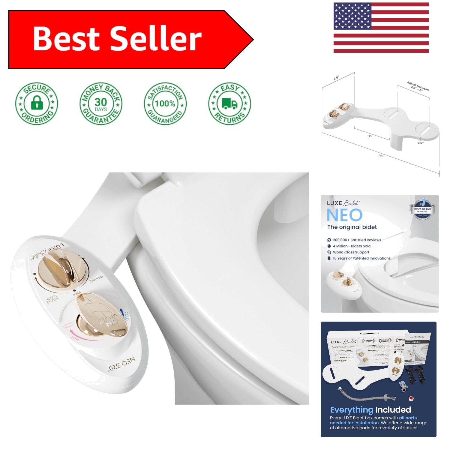 Experience Comfort: NEO 320 Bidet Attachment with Warm Water & Dual Wash Modes gallery