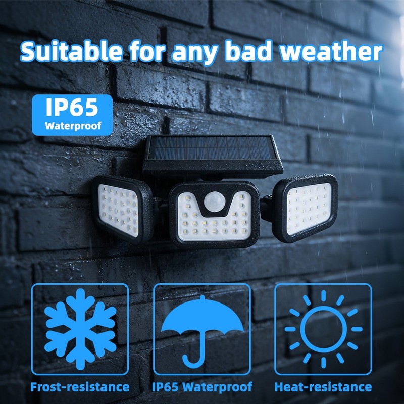 NEW 2 Pack LED Motion Sensor Solar Lights Outdoor IP65 Waterproof Security Lamp gallery