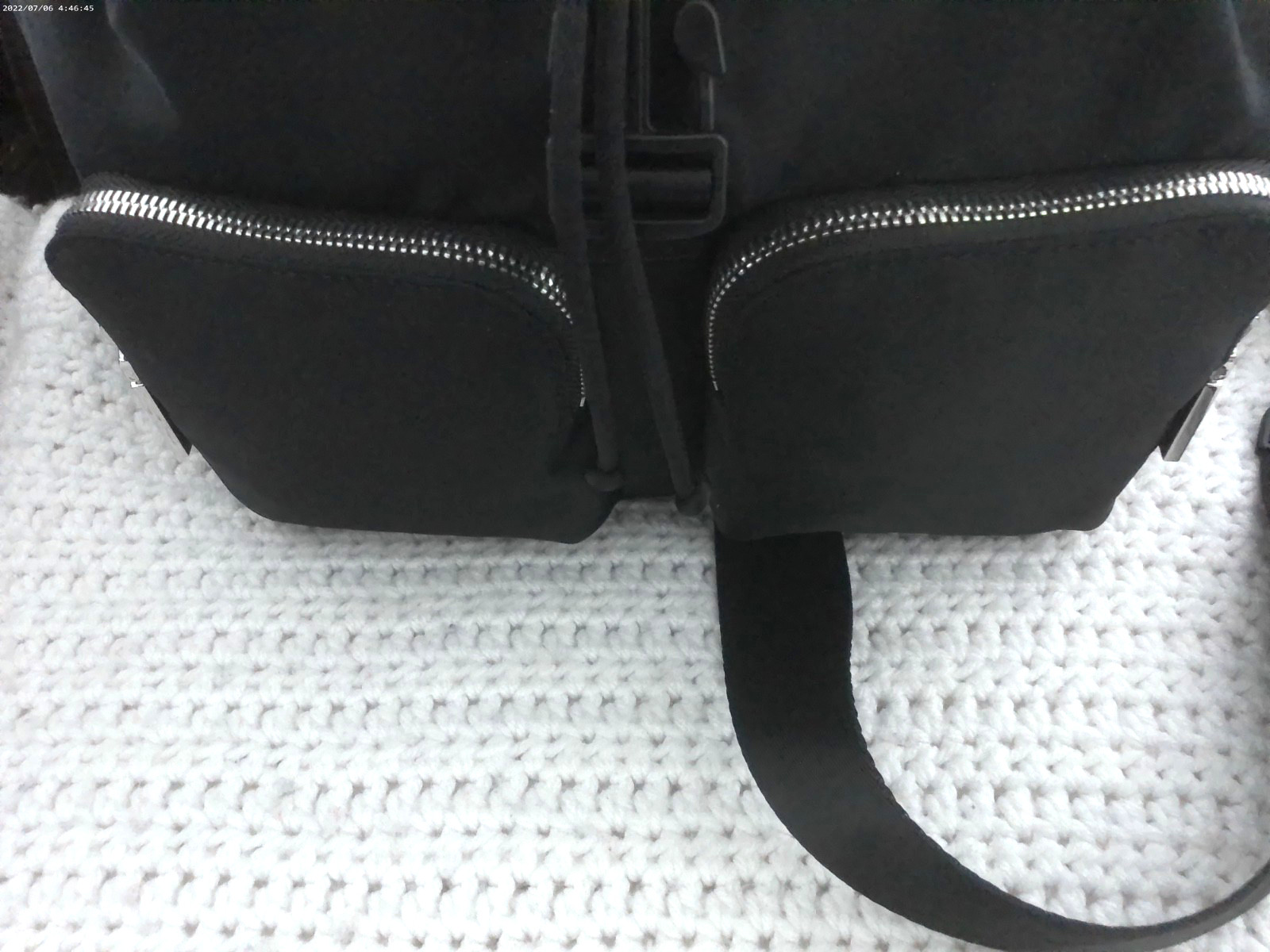 LACOSTE UNISEX BLACK BACKPACK with 2 FRONT POCKETS 4