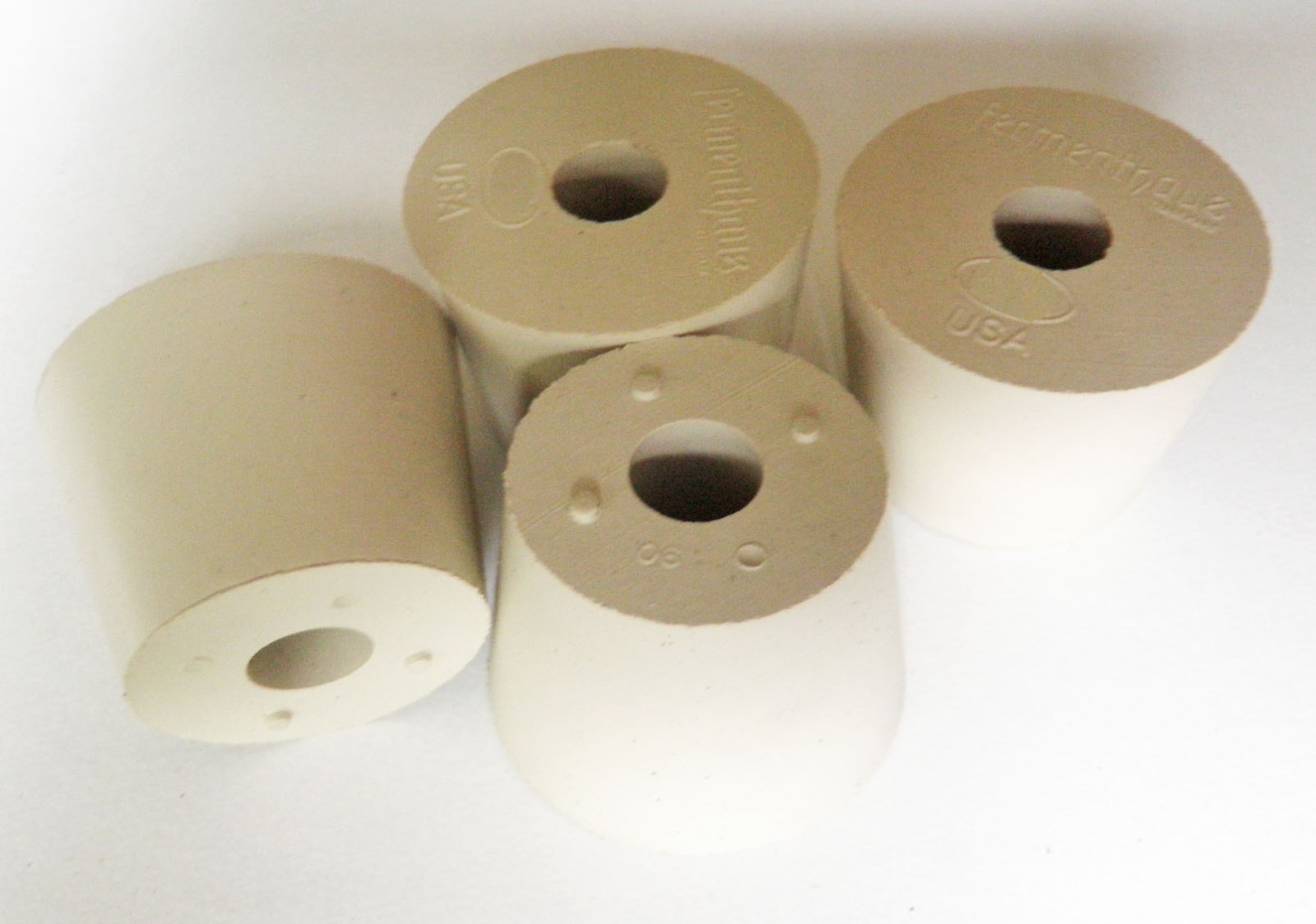 4 Pack -Size #6.5 Rubber Stopper w/ Airlock Hole Homebrew Bung Wine gallery