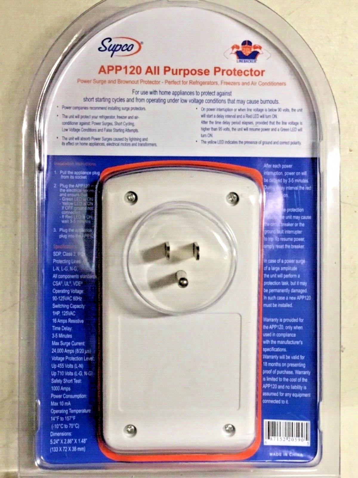Genuine Supco All Purpose Appliance Refrigerator A/C Surge Protector 120V APP120 gallery