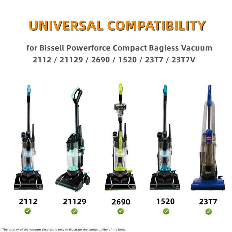 2Pack For Bissell PowerForce Compact 1520 & EasyVac Lightweight Vacuum Belt gallery