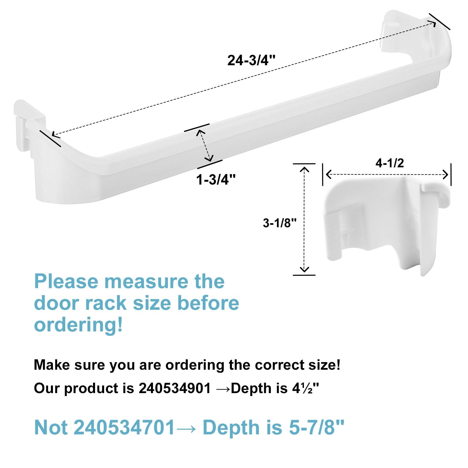 240534901 Door Shelf Rack Bar Replacement (2pack) - Compatible with Frigidair... gallery