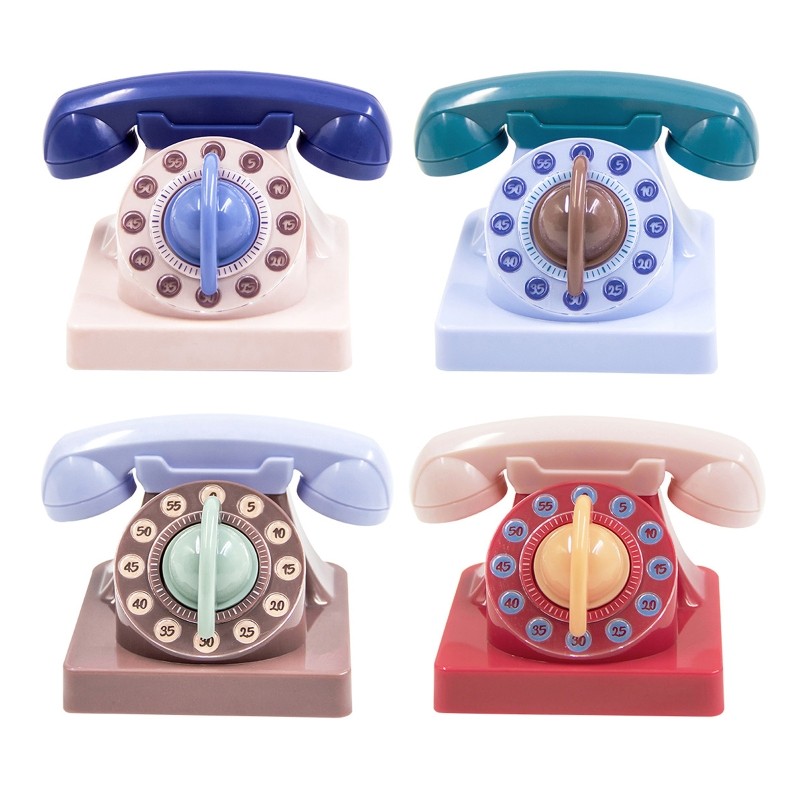 Cute Cartoon Telephone Shaped Kitchen Timer Mechanical Wind up 60 Minute Manual gallery