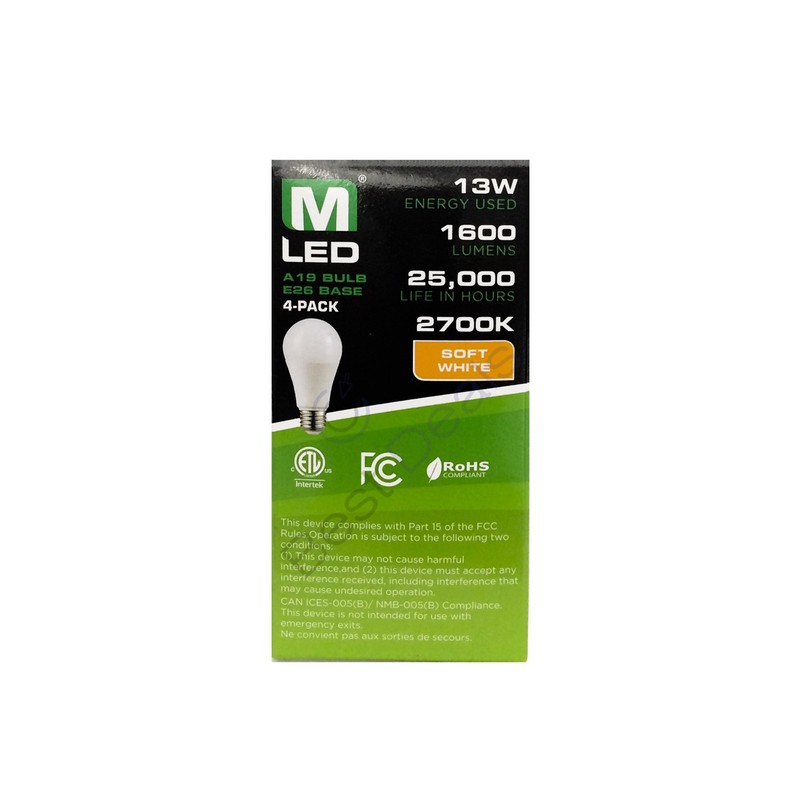 Maxlite 100W replacement 13W LED Light Bulb Soft White A19 2700K Dimmable E26 gallery