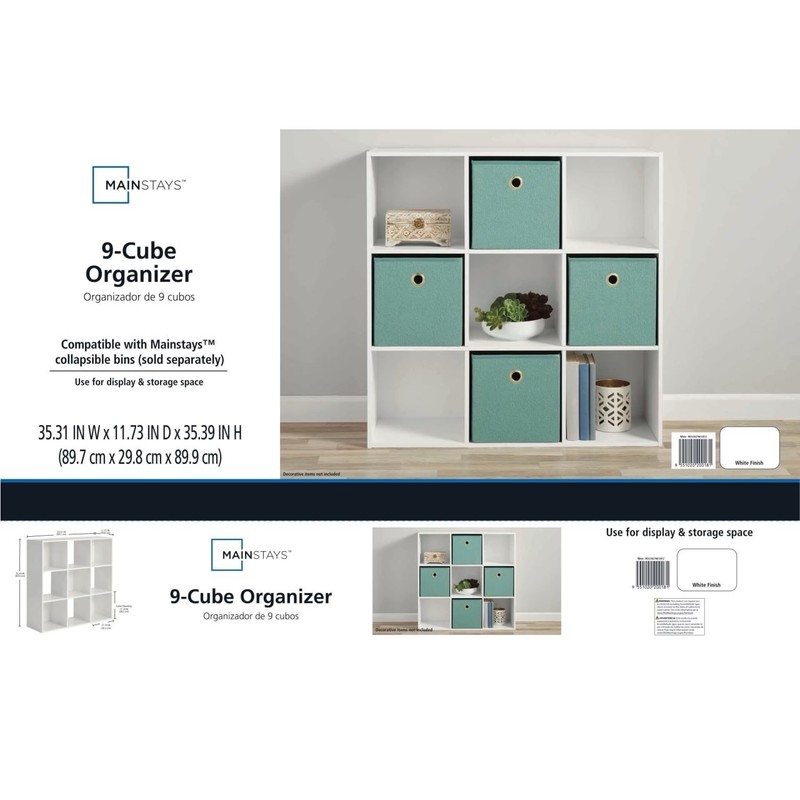 Mainstays 9 Cube Storage Organizer, White gallery