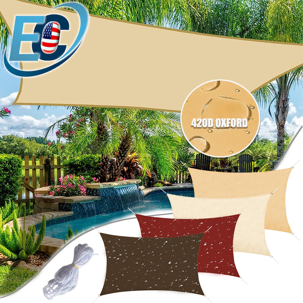 Waterproof Shade Sail Patio Awning Outdoor Garden Pool Sun Canopy Shelter Cover gallery