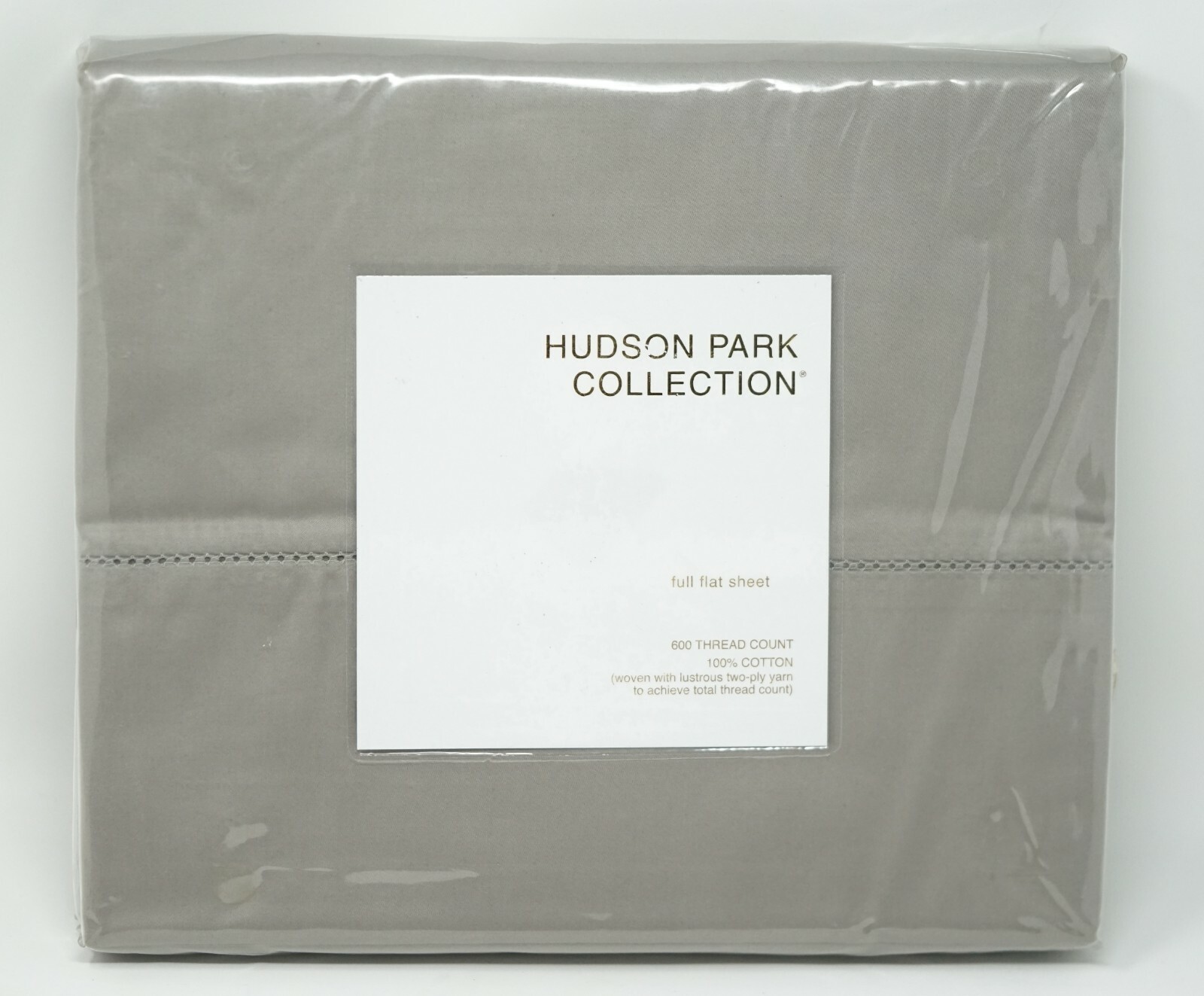 Hudson Park Collection 600TC Cotton Sateen Solid Flat Sheet - FULL - Silver Gray gallery