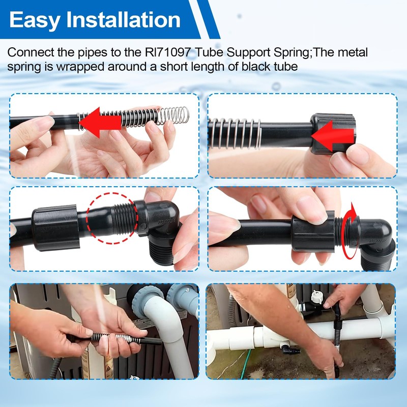Pool Chlorinator Flexible Tubes with Support Spring - 2 PCS Replacement Hose gallery