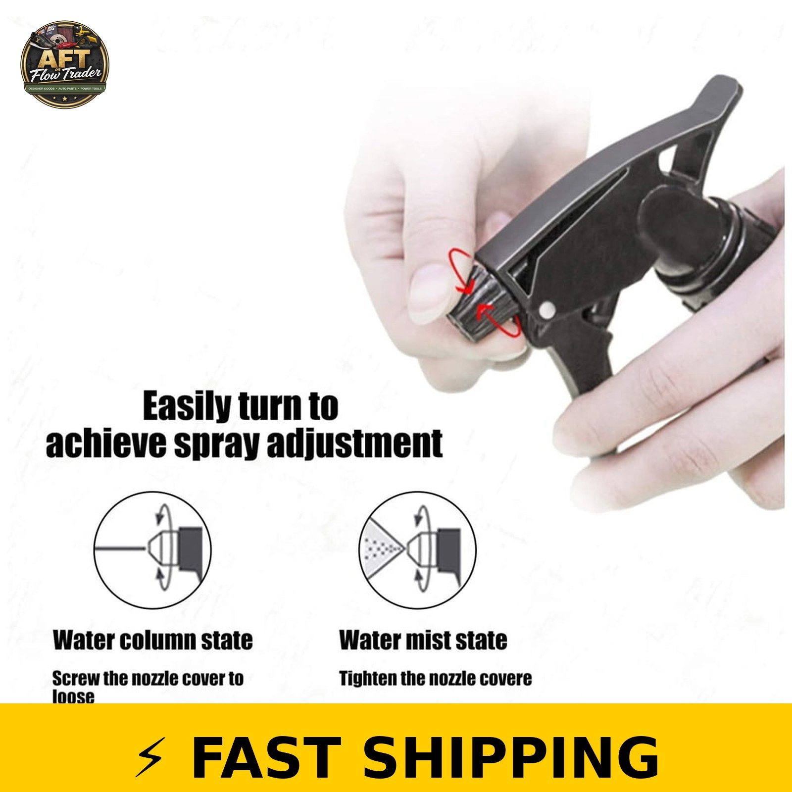 CarCarez Adjustable Trigger Spray Nozzles - 6 Pack Black gallery