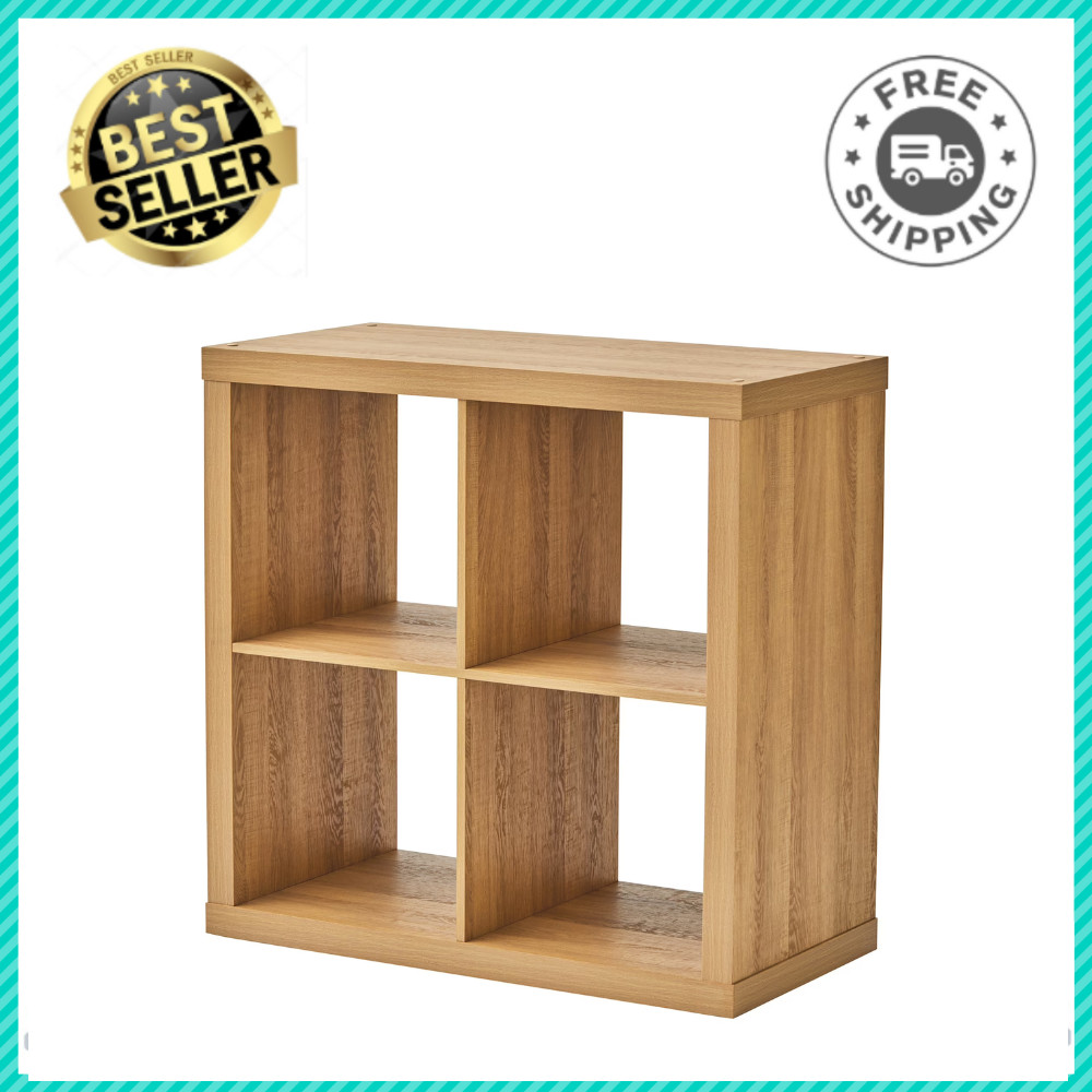 Better Homes & Gardens 4-Cube Storage Organizer Bookcase Shelf, Light Honey Wood gallery