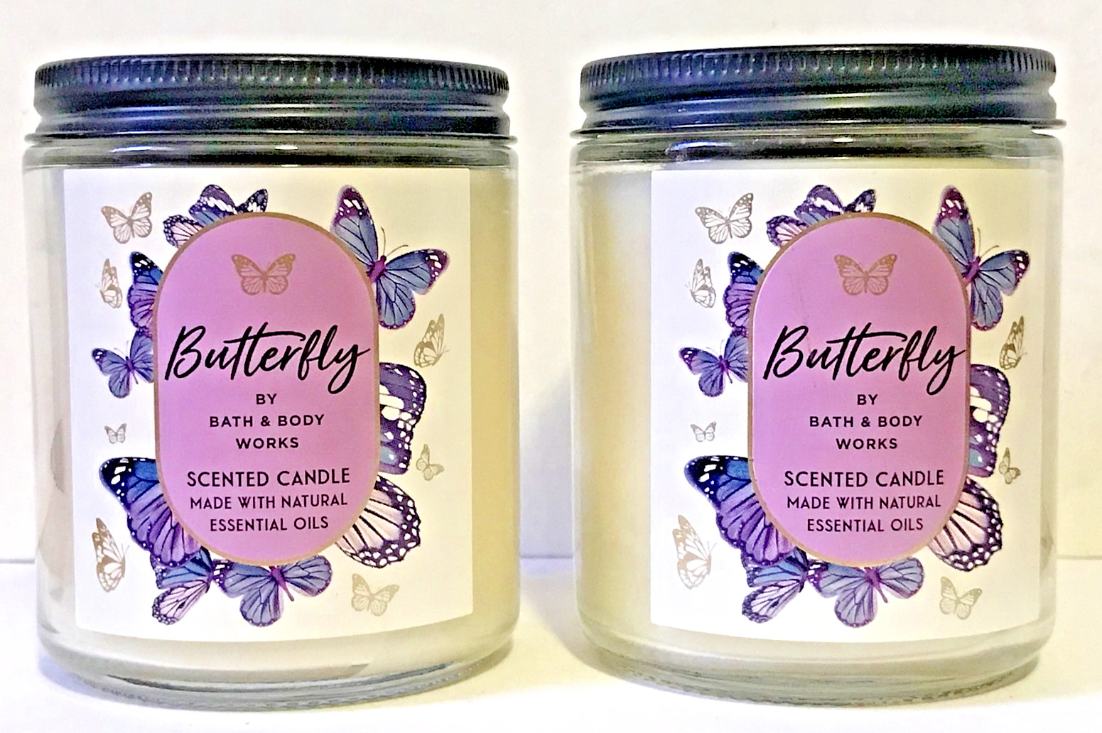 BUTTERFLY SCENTED CANDLE 7 OZ MEDIUM JAR BATH BODY WORKS SPRING SOY WAX NEW X2 gallery