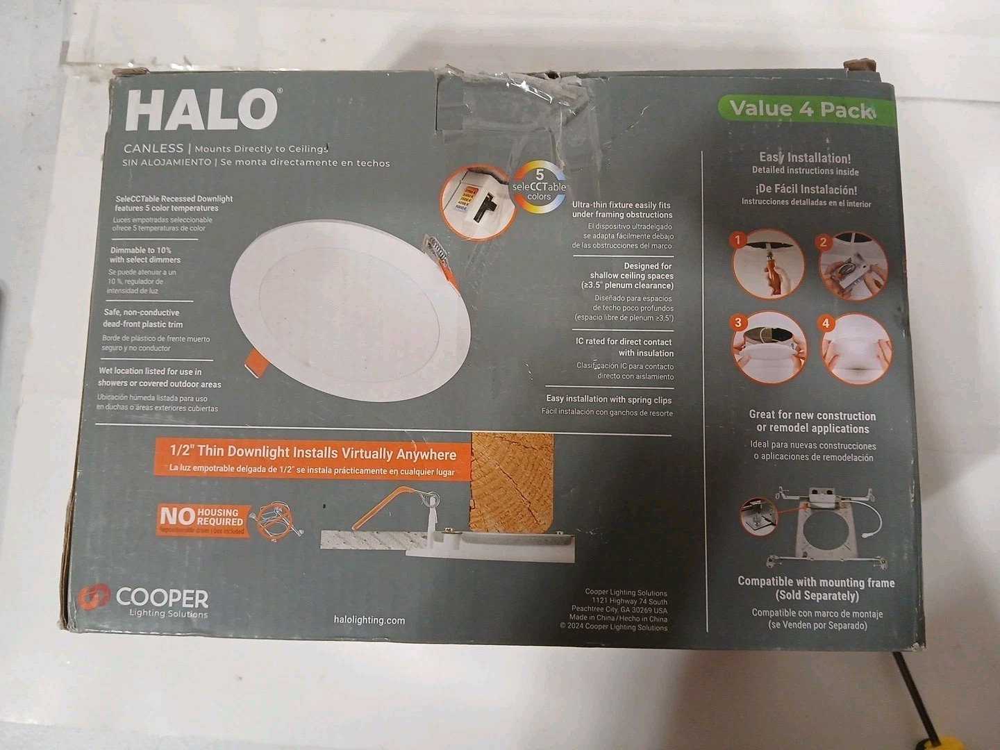 HALO HLBSL 6 in. Can Less Integrated LED White 4-Pack HLBSL609FS5-4PK 900 Lumens gallery