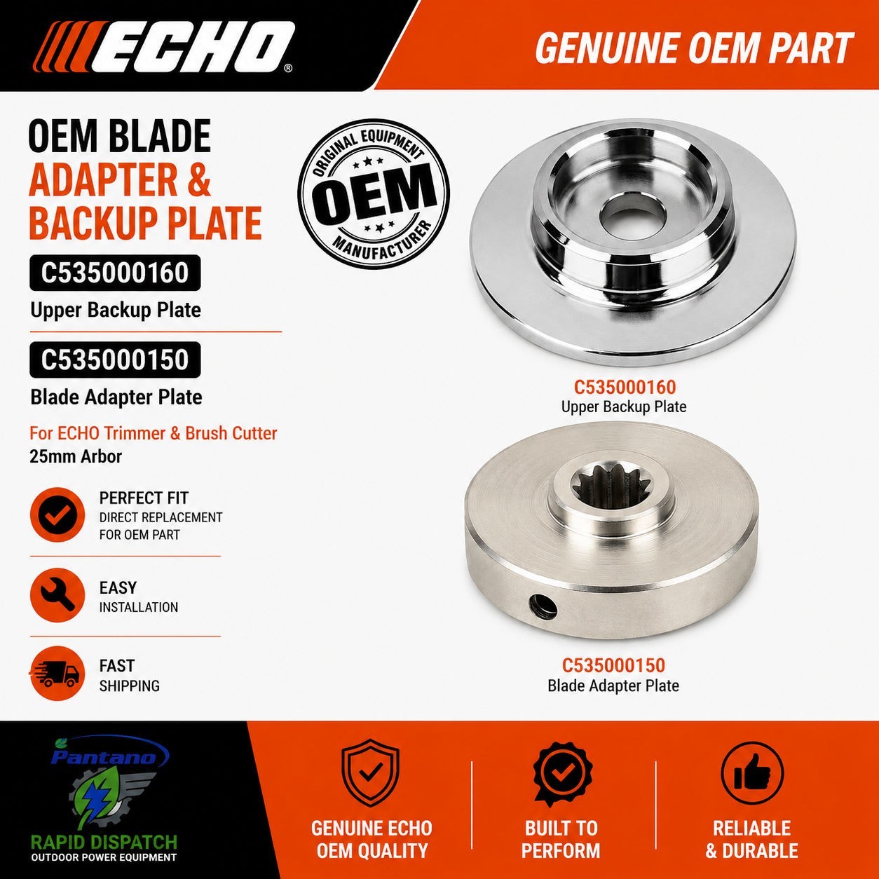 Echo Brush Cutter Blade Adapter & Upper Plate Kit SRM225 C535000160 C535000150 gallery