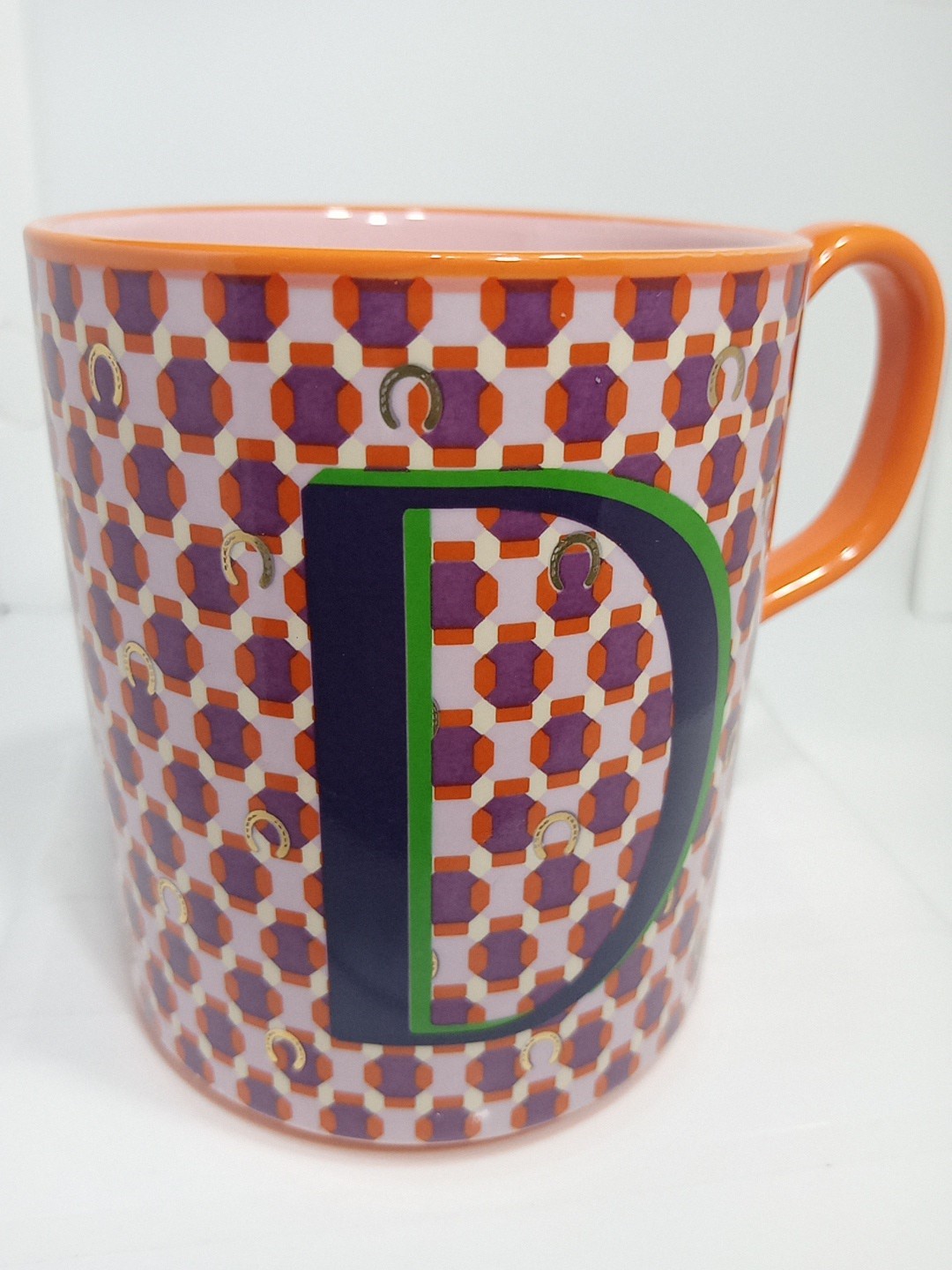 LETTER "D" MONOGRAM MUG. INITIAL "D" COFFEE MUG. ANTHROPOLOGIE MUG. B400 gallery
