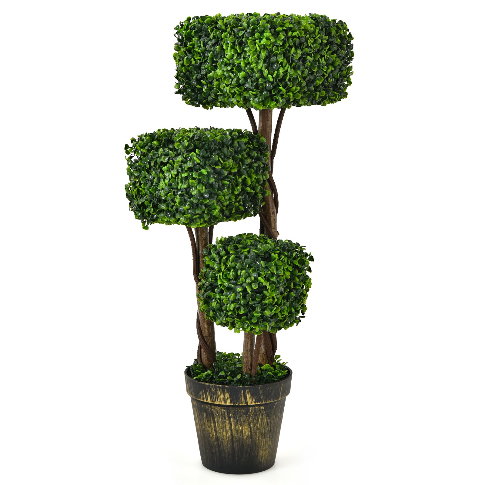 Costway Artificial Boxwood Topiary Tree 36 " UV Protected Indoor Outdoor Decor gallery