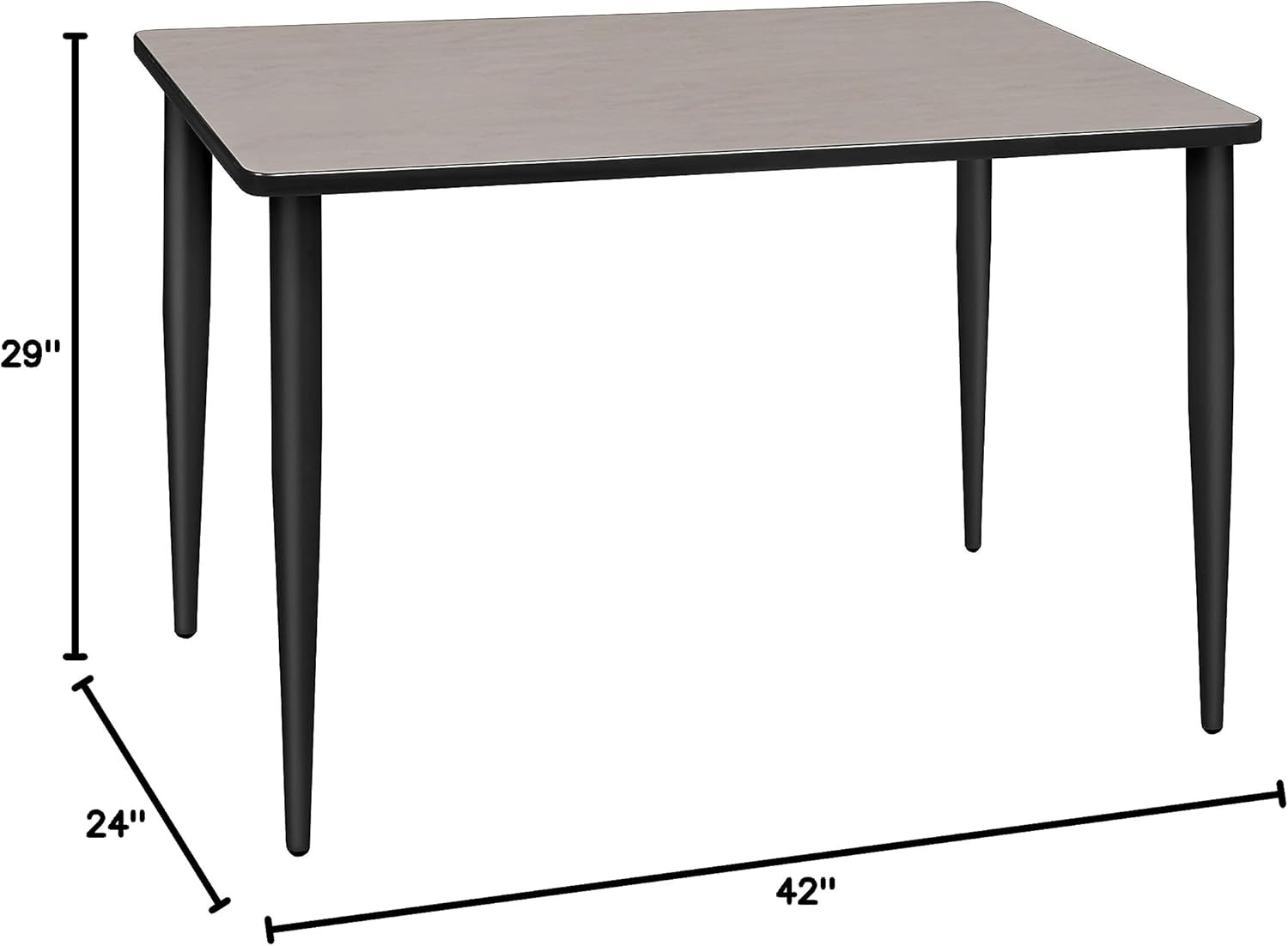 Kahlo 42" Rectangular Tapered Leg Table - Maple and Black Finish gallery
