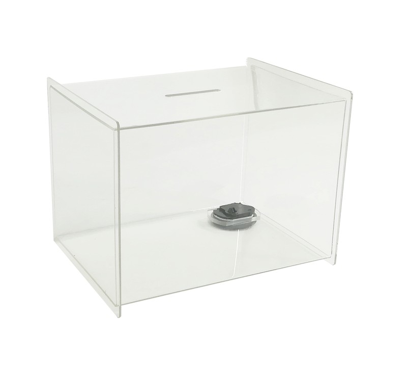 FixtureDisplays Box, Clear Ghost Acrylic Donation Fundraising 7x5.5"x5.5" 11818 gallery