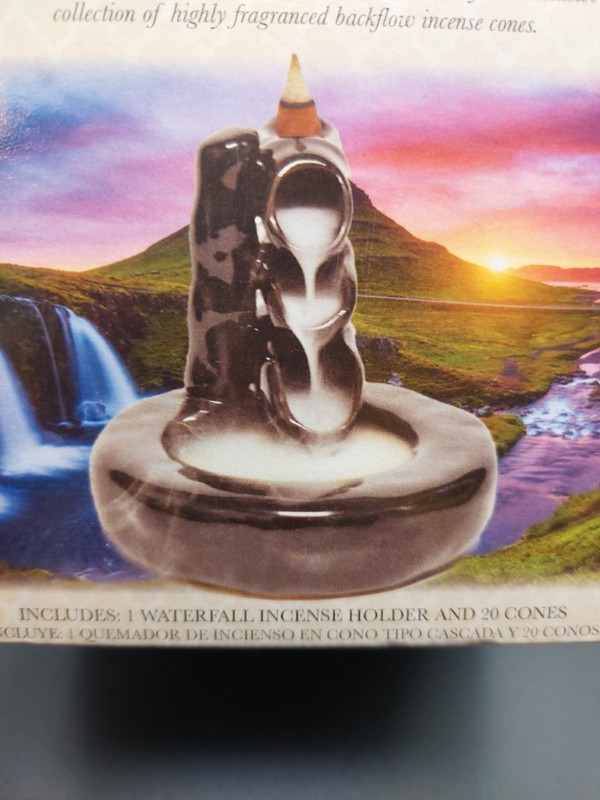 Waterfall Backflow Incense Cone Holder w/ 20 Cones – New Aromatherapy Set gallery
