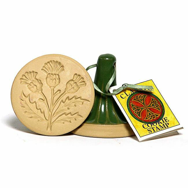 Celtic Thistle Cookie Stamp Mold Handmade Stoneware Pottery Biscuit Stamp gallery