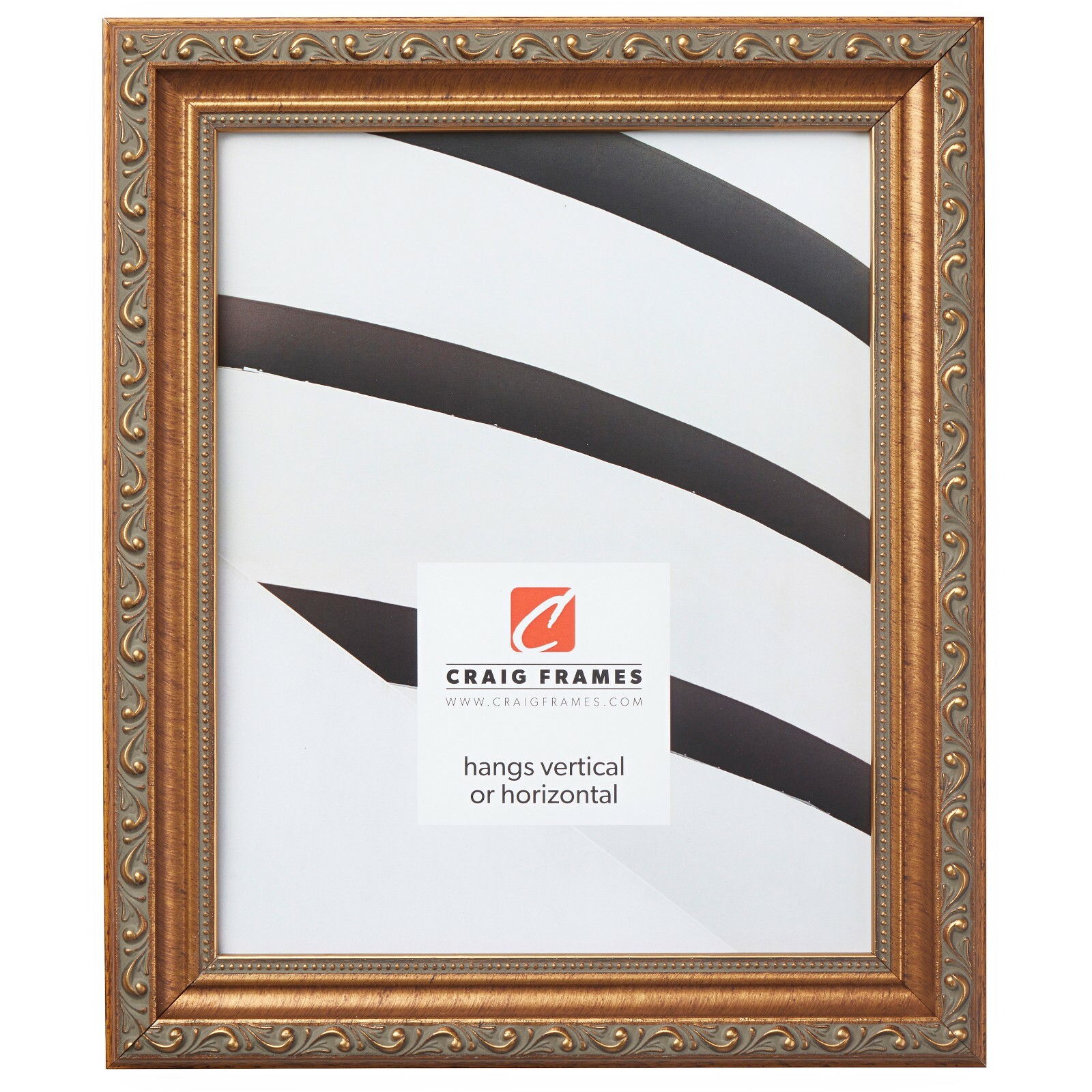 Craig Frames 1.25 Inch Wide Distressed Aged Gold Picture Frames & Poster Frames gallery
