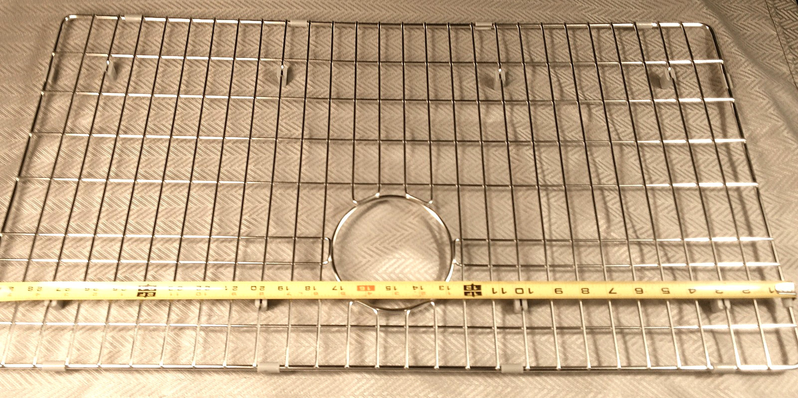 30” x 16” Stainless Steel Kitchen Sink Bottom Grid Rack Center Drain American St gallery