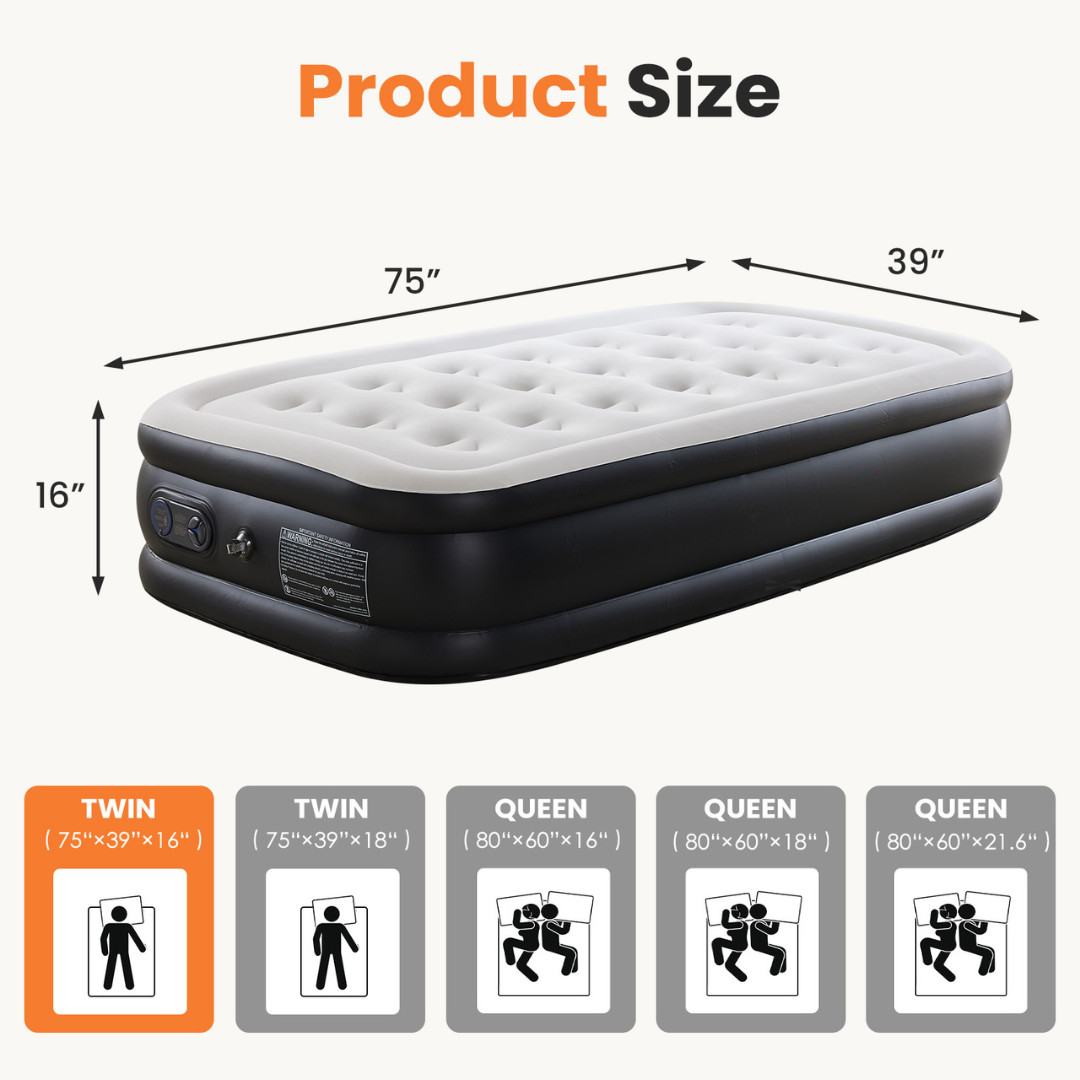 Air Mattress With Coil Beam Support, Plush Velvety Top Hold Up To 660 Pounds gallery